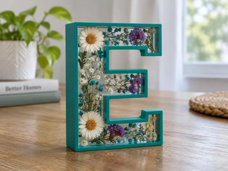 3D-Vorschau: 3D-Buchstabe mit Harz-Rahmen