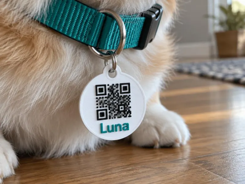 3D-Vorschau: Hundemarke mit QR-Code