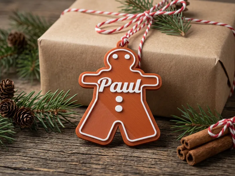 3D-Vorschau: Lebkuchen-Anhänger mit Name