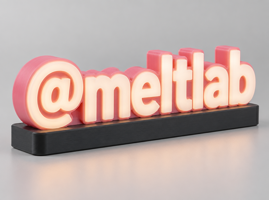 3D-Vorschau: LED-Schild mit @Social-Handle