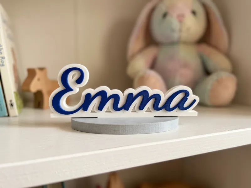 3D-Vorschau: Namensschild mit Rundsockel