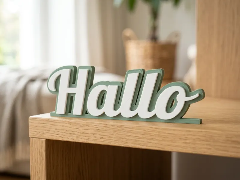 3D-Vorschau: Offset-Schriftzug in 2 Farben