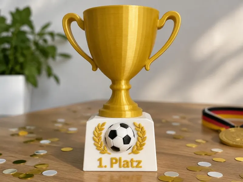 3D-Vorschau: Pokal mit Bild und Text