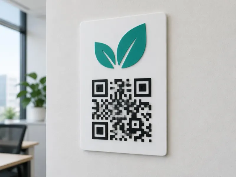 3D-Vorschau: QR-Code-Schild mit Logo