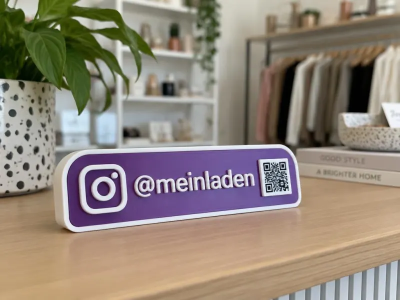 3D-Vorschau: Social-Handle-Schild
