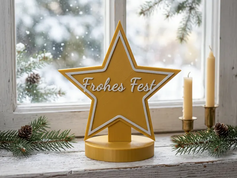 3D-Vorschau: Weihnachtsstern mit Standfuß